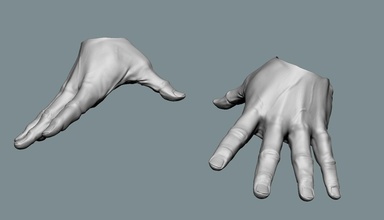 open hands hand human body man action figure statue art sculptures 3d print model - Mito3D