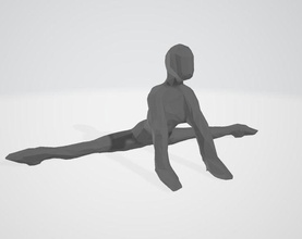 öffnen Sie die Beine der Frau silhouette Kunst nackt Menschen Mädchen yoga statue Körper Abbildung Skulptur Skulpturen 3d print model - Mito3D