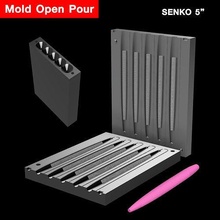 open pour mold senko 5 inch stl step file cnc 3d print fishing bass lure lake river hobby diy 3d print model - Mito3D