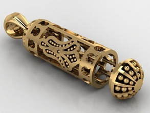 açılabilir silindir kolye altın takı lüks gümüş yazdırılabilir moda platin 3d print model - Mito3D