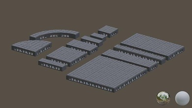 openlock dungeon tiles terrain 3dprint stl board environment toys stone games 3d print model - Mito3D