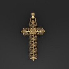 ajur çapraz din dekorasyon kutsal kilise Hıristiyan altın haç kolye Tanrı takı aziz cnc Yazdır jesu Hıristiyanlık mücevher dini 3d print model - Mito3D