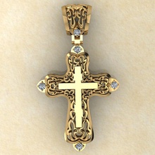 calado cruz jóias a pingente máquina do cnc impressão ouro de prata diamantes moda estilo religião o monasticismo pingentes 3d print model - Mito3D