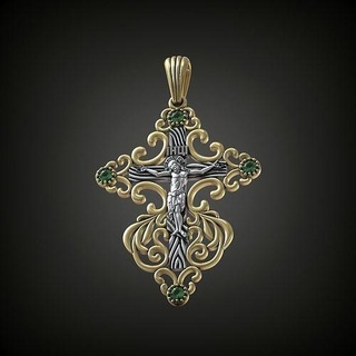 openwork Oriental cristão Cruz Jesus colar pingente delicado crusificação jesu Cristo ortodoxo joalheria colares 3d print model - Mito3D