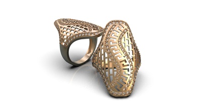 openwork ring a0-301211 Schmuck gold bedruckbar ist Platin Silber fein Ringe gem diamond gold-ring 3d print model - Mito3D