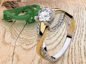 Oper-ring Schmuck 3d 3dring band genial cad diamond ring engagement floral gem Edelsteine bedruckbar ist Silber Hochzeit Verbindung Mode Sammlung Schönheit Ringe 3d print model - Mito3D