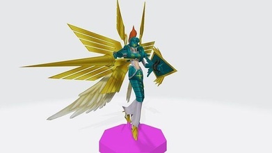 ophanimon personnage ailes digimon monstre anime dessin animé modèle jeux jouets 3d print model - Mito3D