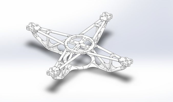 ottimale quadricottero telaio ingegneria rc elicottero uav drone aeromobili scienza 3D print model - Mito3D