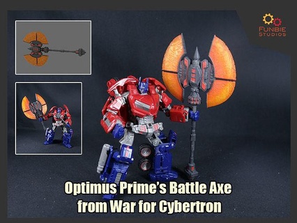 optimus prime battle axe transformers war cybertron wfc games toys 3d print model - Mito3D