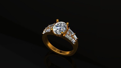 ring orange jewelry fashion printable 4usd rings 3d print model - Mito3D
