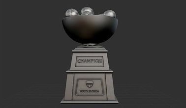 orange bowl trophy 3dprint champion competition art sculptures 3d print model - Mito3D