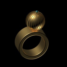 órbitas la joyería órbita anillo de piedra los círculos oro anillos 3d print model - Mito3D