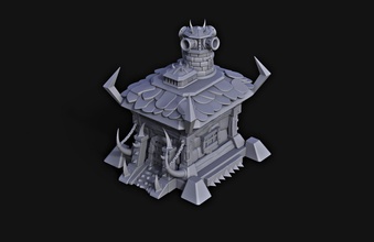 orc base fortress 3d print model house printing miniature wargame wargaming games toys game accessories 3d print model - Mito3D