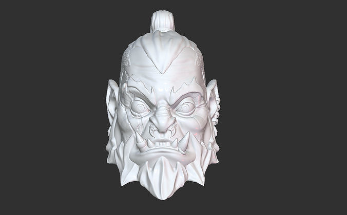 orc batouyhad warcraft warhammer keychain dark head games toys game accessories 3D print model - Mito3D