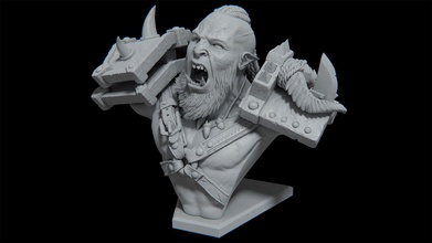 orc bust - 3d print ready printable form2 resin fantasy figurine creature character warrior sculpture art sculptures 3d print model - Mito3D