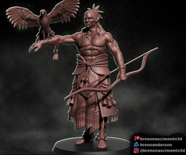 orc falconer miniature rpg creature dungeonsanddragons games toys board 3d print model - Mito3D