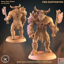 orc grunt attacking dnd miniature model toy resin creature fantasy warcraft pre supported male warrior axe aggressive 3d printing games toys board 3d print model - Mito3D