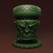 orc head cup demon science creature eye evil enemy art sculpture toy sculptures 3d print model - Mito3D