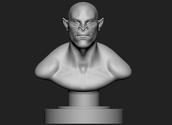 ork statue gittergewebe base fantasie charakter monster kreatur oger krieger skulptur dekoration männlich drucken troll kunst skulpturen 3d print model - Mito3D