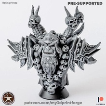 orc warlock bust dnd miniature model toy resin creature fantasy warcraft pre supported male 3d printing guldan art sculptures 3d print model - Mito3D