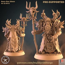 orc warlock standing dnd miniature model toy resin creature fantasy warcraft pre supported male aggressive 3d printing evil magic guldan mage art sculptures 3d print model - Mito3D