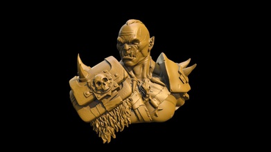 orc warrior bust character fantasy creature monster rpg war armor art sculptures 3d print model - Mito3D