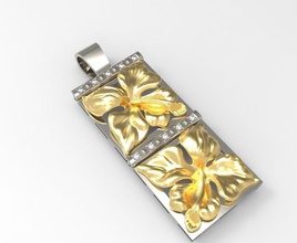 orchid pendant jewelry gold printable silver platinum luxury brilliant pendants 3d print model - Mito3D
