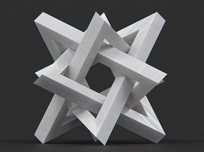 ordinato groviglio 02 cavo triangoli georgehart matematico polilink geometrico geometria interbloccato nodi collegato poliedri gordian collegamenti arte forma stampabile 3d stampa 3d print model - Mito3D