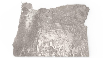 usa oregon relief map america united national geography state region 3d printer art world us 3d print model - Mito3D