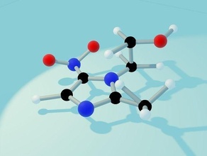 biologique chimie métronidazole laboratoire docteur médical médicament science biologie micro santé scientifique microscopique infection molécule hôpital virus académie éducation dentiste infecter 3d print model - Mito3D