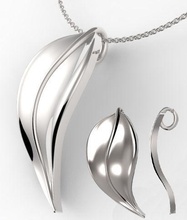 organic leaf pendant jewelry simple pendants 3d print model - Mito3D