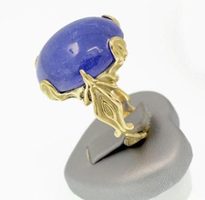 organico disegno dell'anello - cabochon ovale gioielli anello raro la pietra anelli 3d print model - Mito3D