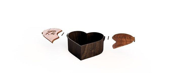 organizador corazon caja romantico lindo personalizado fusion360 banale matrimonio innamorato paravos amo squadra amorevole bello arte sculture 3d print model - Mito3D