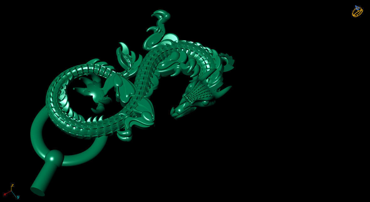 oriental dragão modelo is simples poderoso arte resumo ciência artístico serpente futurista projeto fantasia estátua ficcional criatura escultura joalheria colares 3D print model - Mito3D