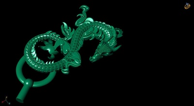 oriental dragon model is simple powerful art abstract science artistic snake futuristic design fantasy statue fictional creature sculpture jewelry necklaces 3d print model - Mito3D