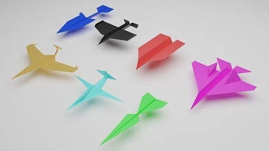 origami paper illustration option abstract business design shape art arrow vector fold folded geometric symbol deco 3d print model - Mito3D