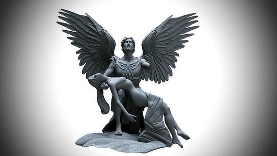 origin - fallen angel saint church valentine love passion sculpture statue fantasy god house decor 3d print model - Mito3D