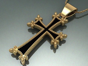 d'origine arménienne de la croix d'émail bijoux or collier d'argent l'arménien l'émail luxe décoration shining mieux des colliers modèle conception floraison 3d print model - Mito3D