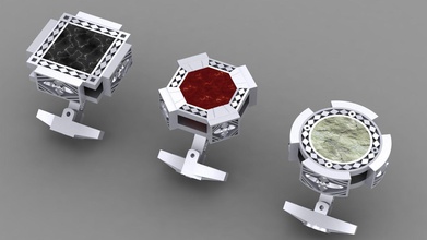 original boutons manchette formes platine bijoux or mode beauté argent nature sterling bijou motifs 3d print model - Mito3D