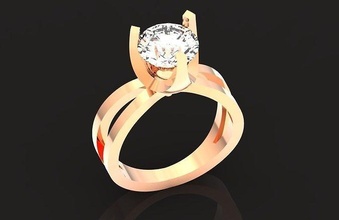 original noivado anel 3 pinos ampla pedra 641 joalheria ouro solitário gema argolas prong diamante cabeças 3d print model - Mito3D