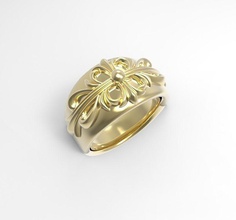 original glyph ring jewelry fashion cad silver printable rhino flower men accessories brass copper rings 3d print model - Mito3D