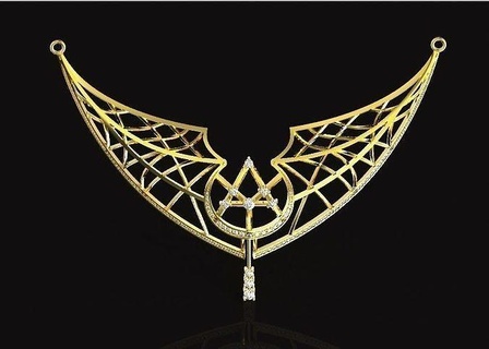 Original Halskette Diamanten schwer Muster 466 stilvoll modisch elegant anmutig Jahrgang Brief Symbolismus fest Gold Star Schmuck 3d kreativ Halsketten 3d print model - Mito3D
