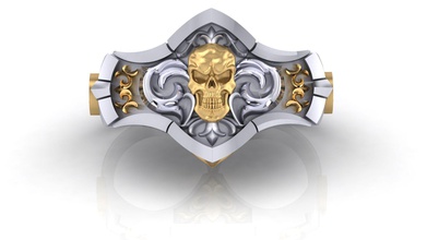 originale squillare gioiello gioielleria modello oro argento platino moda stampabile cranio creativo sorprendente design moderno testa forte brutale anelli 3d print model - Mito3D