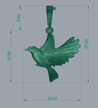oriole bird feather gold wildlife shining disjunct silver wing seagull art printable macaw animal nature scarlet jewelry pendants 3d print model - Mito3D