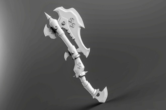 ork axe games-toys weapon medival bladed battle mmo berserk sword games toys game accessories 3d print model - Mito3D