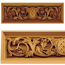ornament geschnitzt formteile gesimse dekoration kunst design stil druckbar cnc gold möbel holz 3d print model - Mito3D