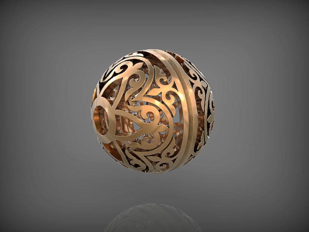 ornamento palla pendente tallone gioielleria collana in rilievo gioiello nozze stampabile oro argento braccialetto ciondoli 3D print model - Mito3D