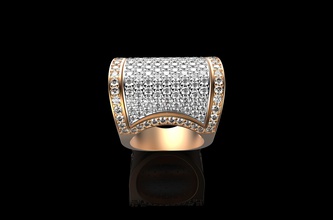 enfeite de diamantes, anel ouro jóias diamante ornamento casamento sólida antiguidades prata retro anéis 3d print model - Mito3D