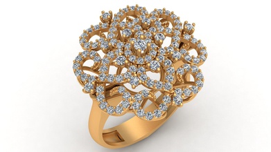 enfeite flor diamante ouro anel joalheria jóias brinco pingente resumo brilhante casamento noivado imprimível moda mulher menina humano dedo marca argolas 3d print model - Mito3D