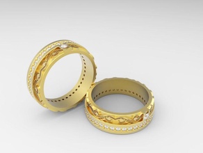 süs yüzük takı altın moda düğün yüzükler gümüş elmas mücevher nişan parlak güzellik yazdırılabilir 3d print model - Mito3D